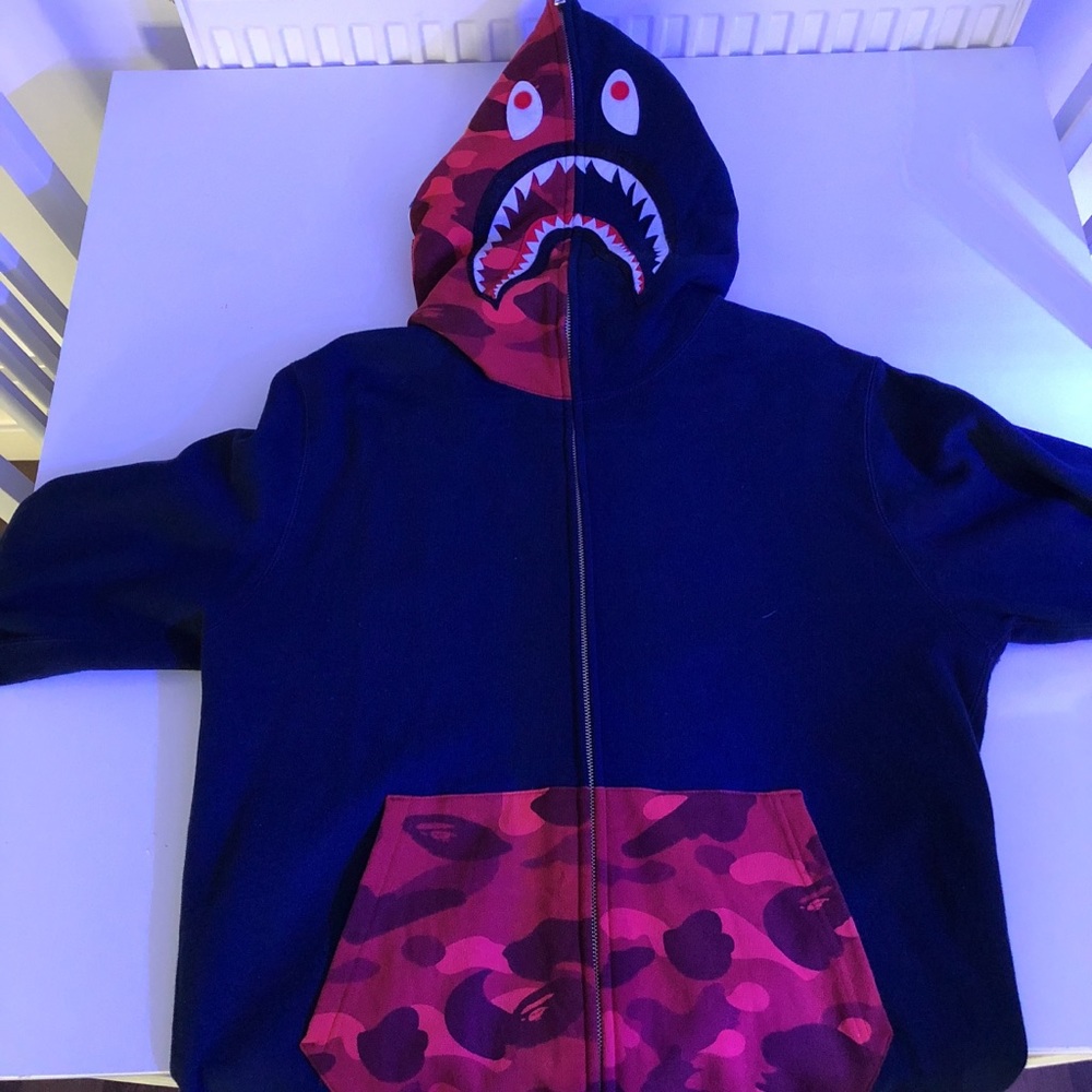 Blue and red bape jacket